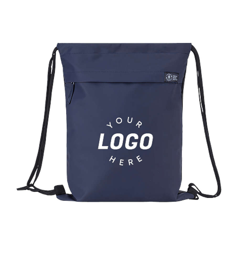 Lakeshore Recycled Drawstring Bag in Navy Blue
