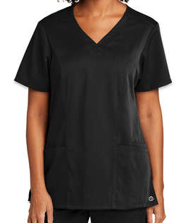 WonderWink Women's Premiere Flex Stretch V-Neck Scrub Top - Color: Black
