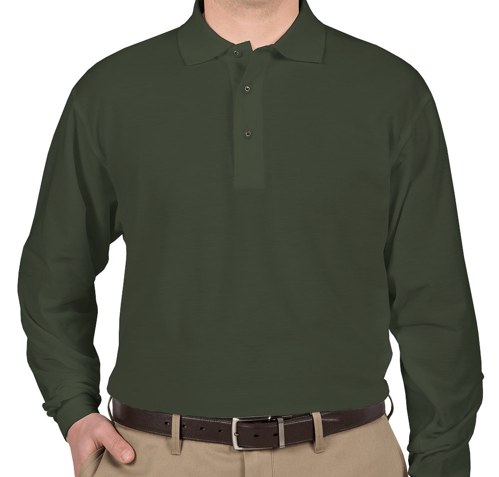Port Authority Silk Touch Long Sleeve Polo - Printed-default