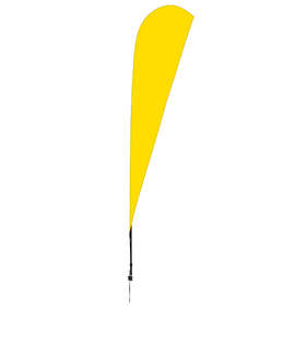 Full Color 11.5' Streamline Teardrop Flag with Ground Spike - Color: Yellow