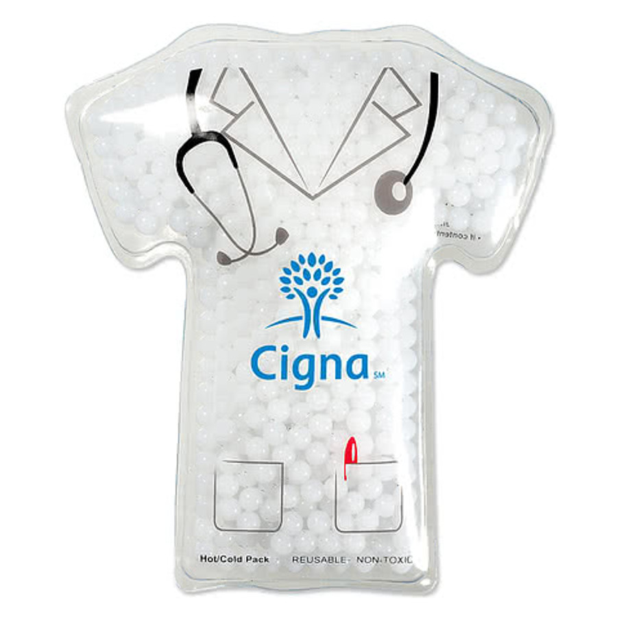 Doctor Coat Shaped Hot/Cold Reusable Gel Beads Pack in White