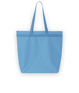 Large Recycled Poly Zippered Tote Bag - Color: Light Blue