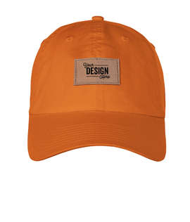 Ahead Largo Washed Twill Baseball Hat with Tan Rectangle Patch - Color: Texas Orange