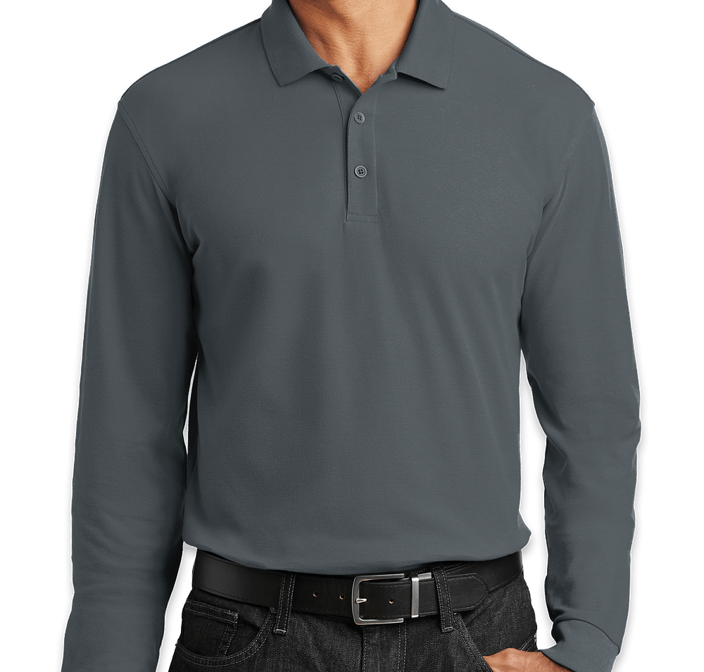 Port Authority Lightweight Classic Pique Long Sleeve Polo - Printed-default
