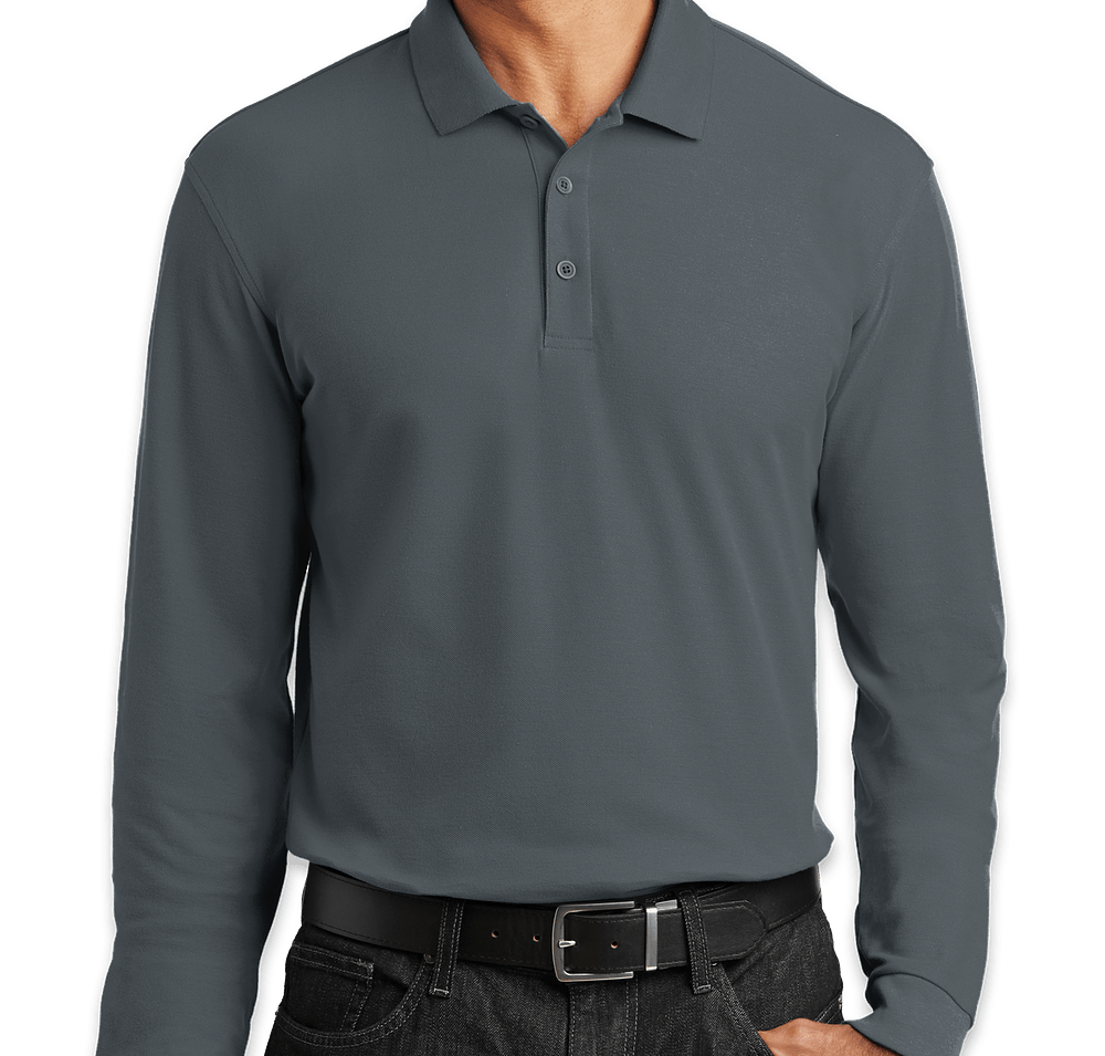 Port Authority Lightweight Classic Pique Long Sleeve Polo - Embroidered-default
