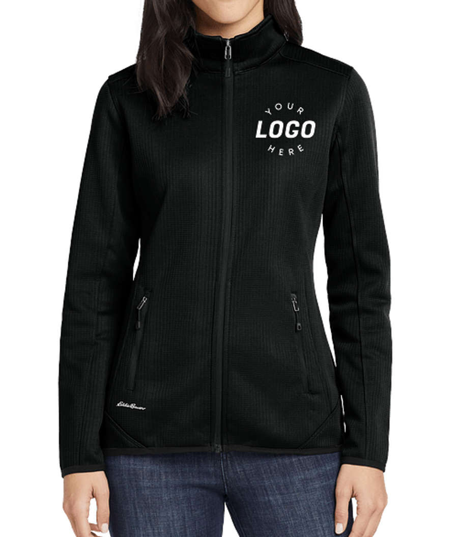 Eddie Bauer Women's Dash Full Zip Fleece Jacket - Printed in Black