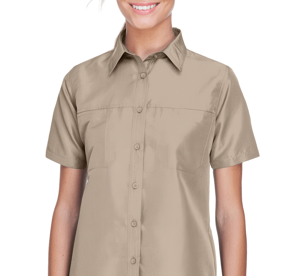 Harriton Women's Key West Performance Short Sleeve Staff Shirt-default