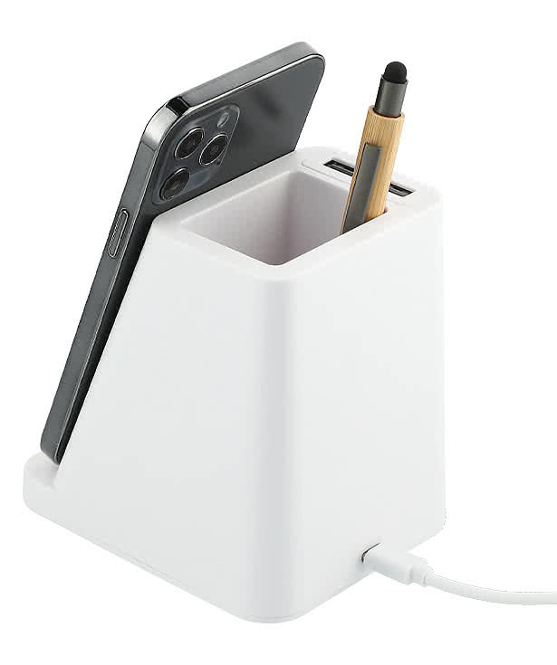 Wireless Charger Pen Holder with Dual Outputs