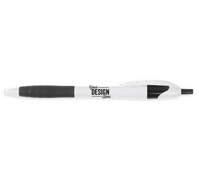 Javelin Rubber Grip Pen (black ink) - White / Black