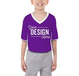 Augusta Youth Cutter+ UPF 50 V-Neck Jersey - Color: Purple / White