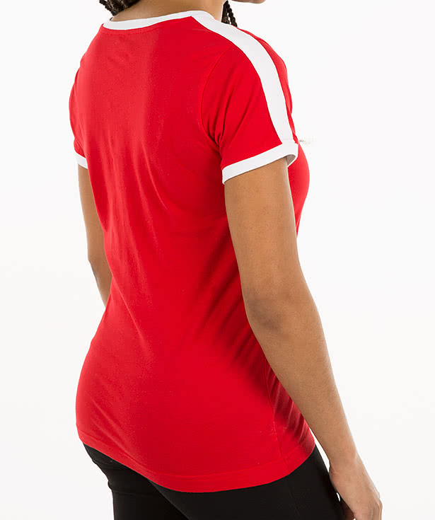 LAT Women's Retro Ringer V-Neck T-shirt