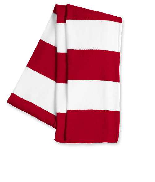 Sportsman Rugby Knit Scarf in Red / White