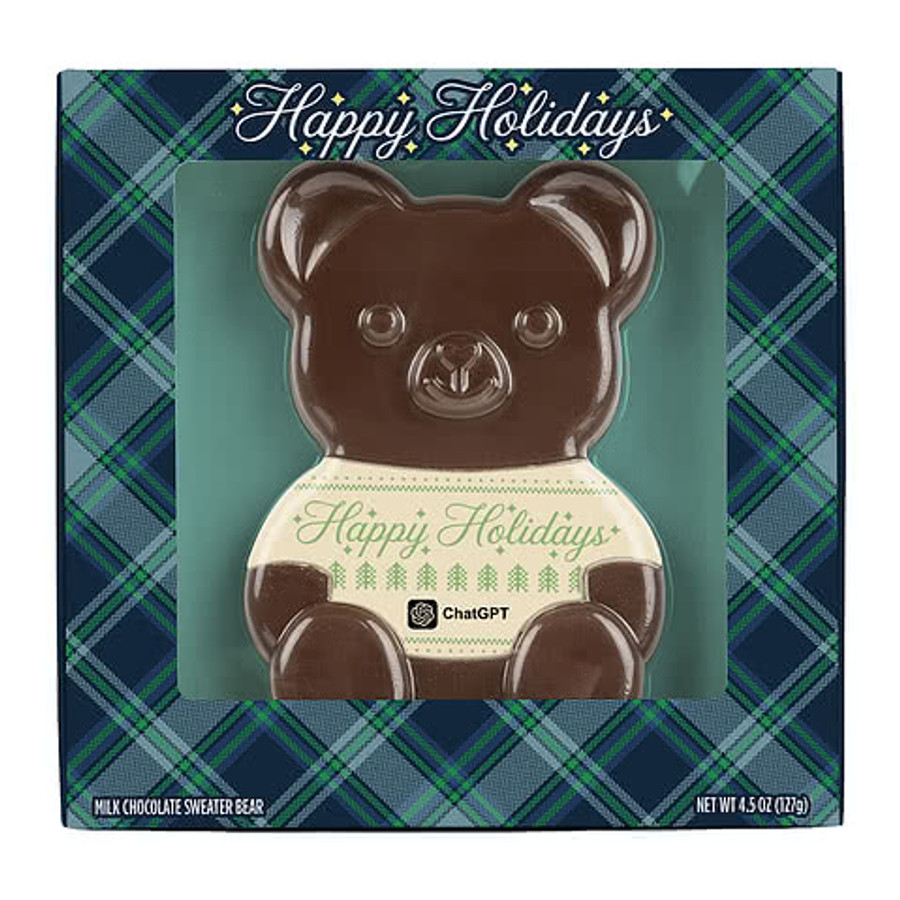 4.5 oz. Milk Chocolate Snuggly Sweater Bear in Sweater Bear