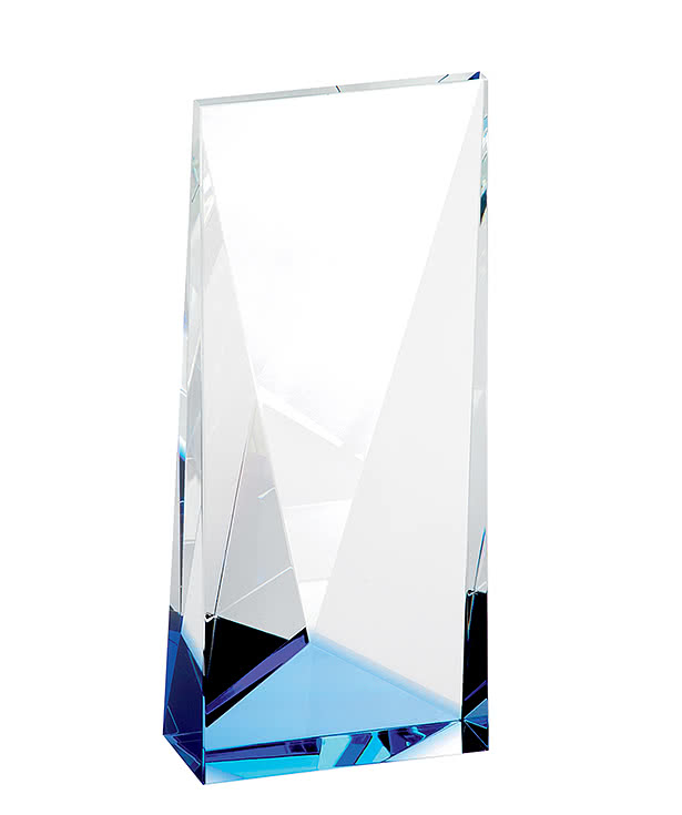 Laser Engraved Color Accent Crystal Tower