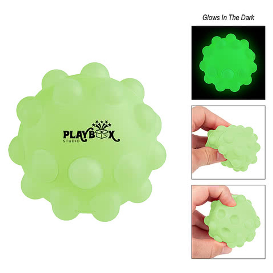 Glow-In-The-Dark Push Pop Ball in GREEN GLOW