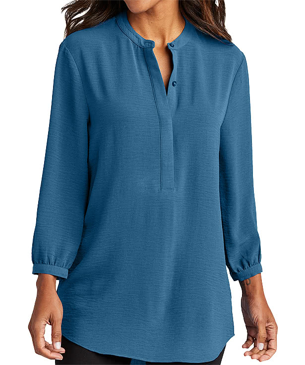 Port Authority Women's 3/4 Sleeve Textured Crepe Tunic