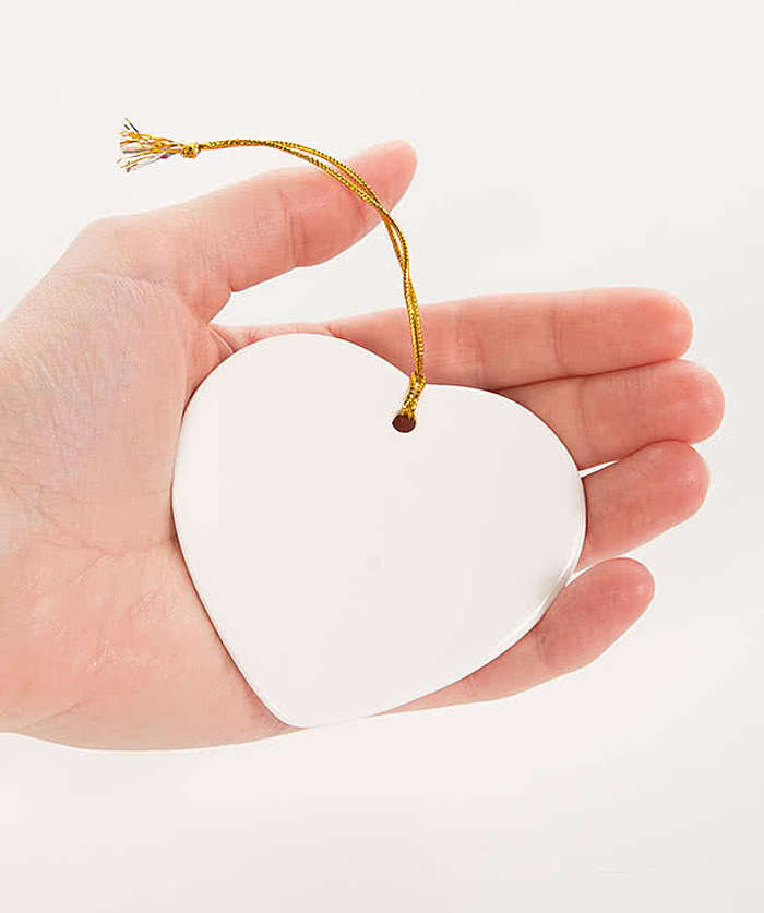 Full Color Heart Ceramic Ornament