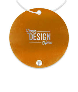 Laser Engraved Jet Setter Circle Luggage Tag - Color: Orange