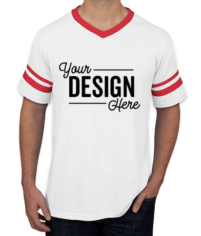 Augusta Double Sleeve Stripe Jersey T-shirt - White / Red