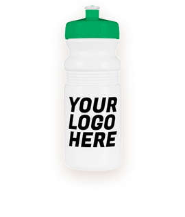 20 oz. Bike Water Bottle - Color: White / Kelly Green