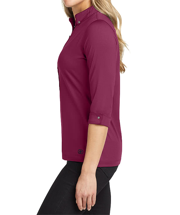 OGIO Women's Gauge 3/4 Sleeve Stretch Performance Polo