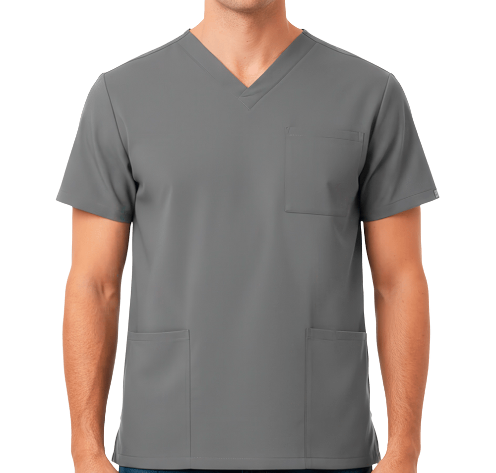 Hanes V-Neck 3-Pocket Scrub Top-default