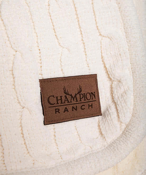 Kanata Cable Knit Lambswool Blanket - Laser Engraved