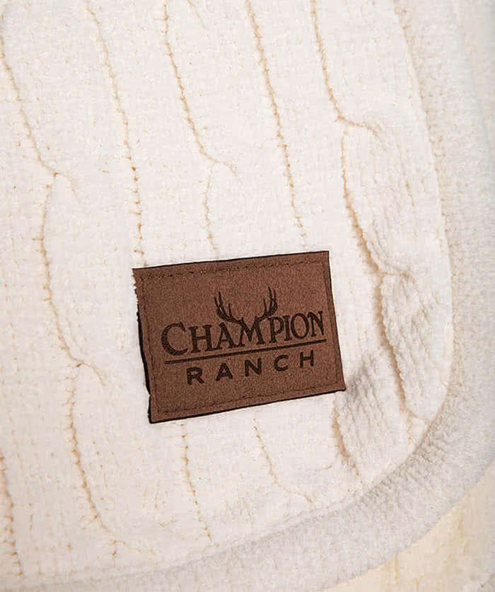 Kanata Cable Knit Lambswool Blanket - Laser Engraved