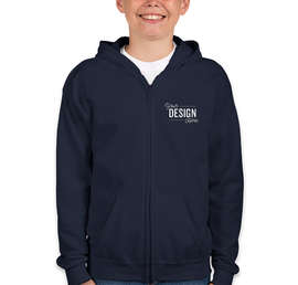 Canada - Gildan Youth Midweight Zip Hoodie - Color: Navy