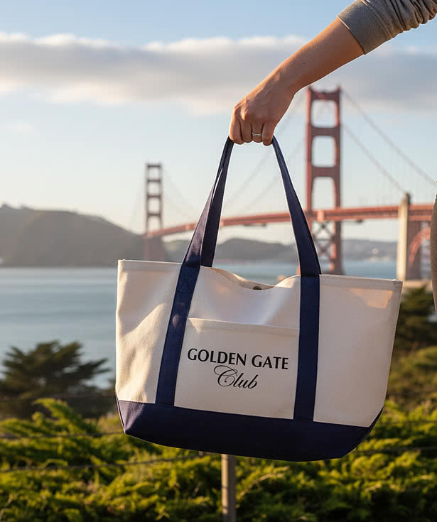 Cotton Canvas Contrast Tote Bag with Pocket