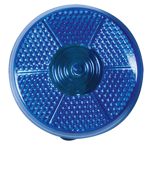 Round Flashing Clip On Safety Light in TRANSLUCENT BLUE