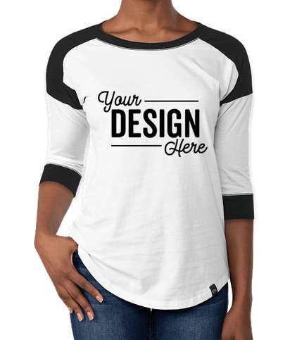 New Era Women's Heritage Blend Raglan T-shirt - Black / White