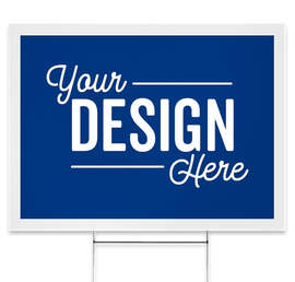 Full Color 24" x 18" Yard Sign with Metal Post - Color: Royal Blue