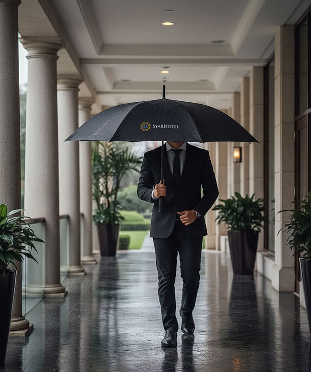 46" Arc Automatic Open Umbrella With Recycled Canopy