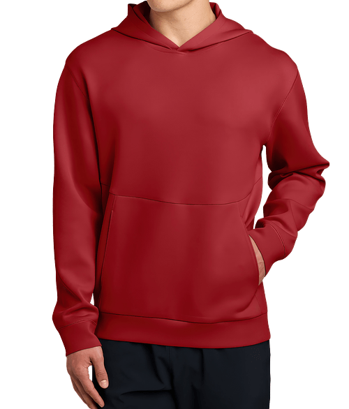 Sport-Tek Pro Perform Double Knit Performance Pullover Hoodie in Deep Red