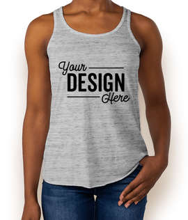 Bella + Canvas Women's Flowy Racerback Tank - Color: White Marble