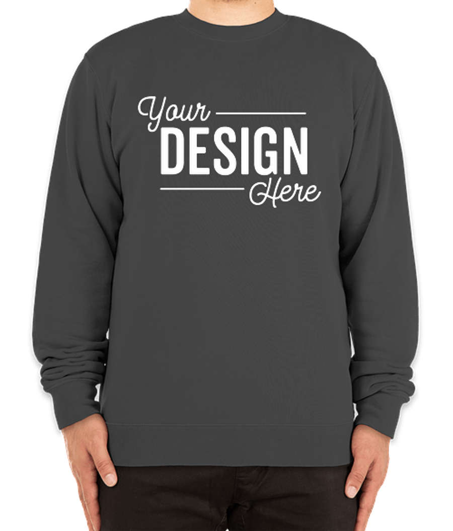 Independent Trading Pigment Dyed Crewneck Sweatshirt in Pigment Black