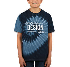 Dyenomite Youth 100% Cotton Two-Tone Spiral Tie-Dye T-shirt