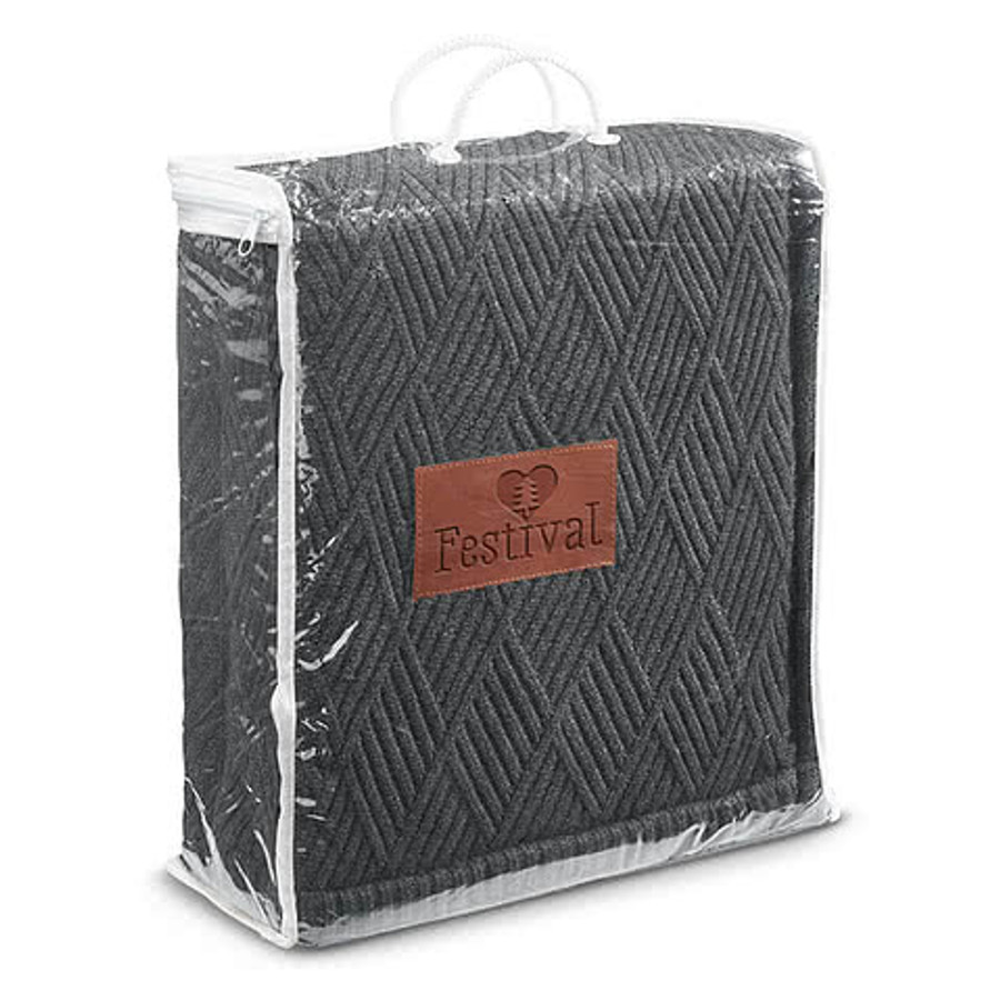 Debossed Leeman Trellis Knit Blanket in OATMEAL