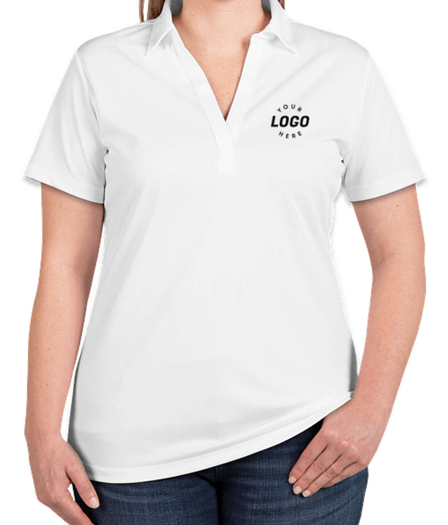 Port Authority Women's Silk Touch Performance Polo - Embroidered in White