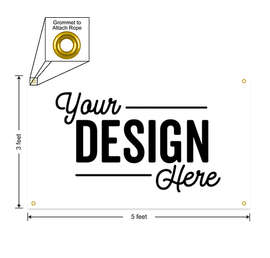 Full Color 5' x 3' Vinyl Banner - Color: White