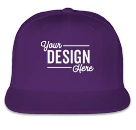Yupoong Flat Bill Snapback Hat - Color: Purple