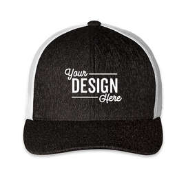 Pacific Headwear Heather Trucker Hat - Color: Black Heather / White