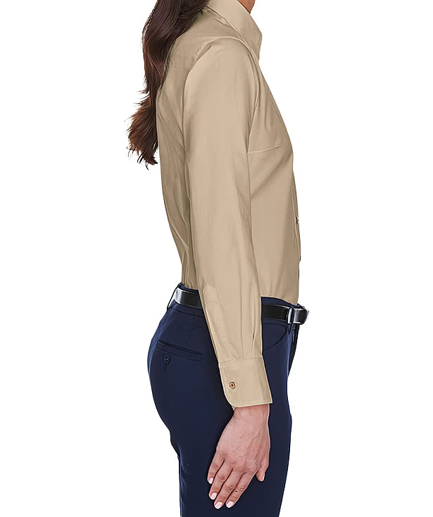 Harriton Women's Easy Blend Long Sleeve Twill Dress Shirt