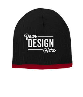 Sportsman Bottom Stripe Beanie - Color: Black / Red