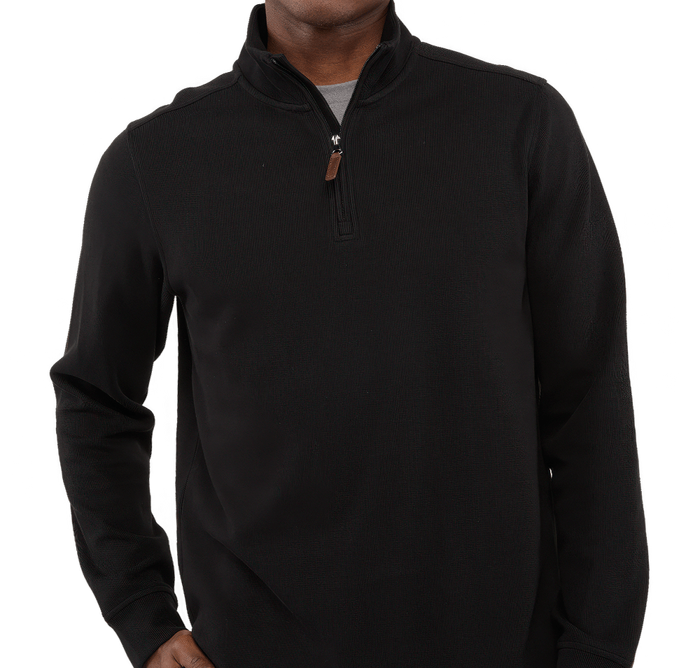 Elevate Hudson Eco Knit Ribbed Quarter Zip Sweater-default