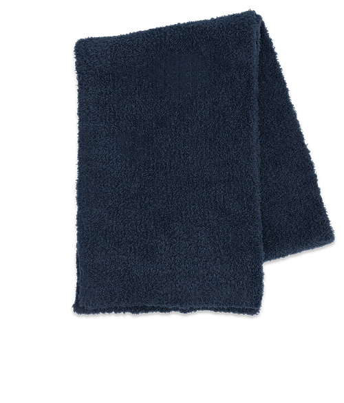 Fuzzy Recycled Scarf in NAVY BLUE