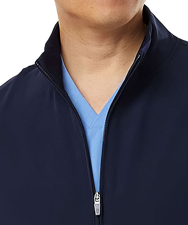 Jaanuu Wolfe Everyday Six-Pocket Full-Zip Scrub Jacket - Embroidered