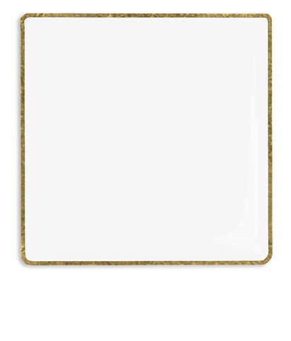 1" Square Lapel Pin - White / Brass