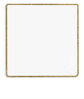 1" Square Lapel Pin - Color: White / Brass